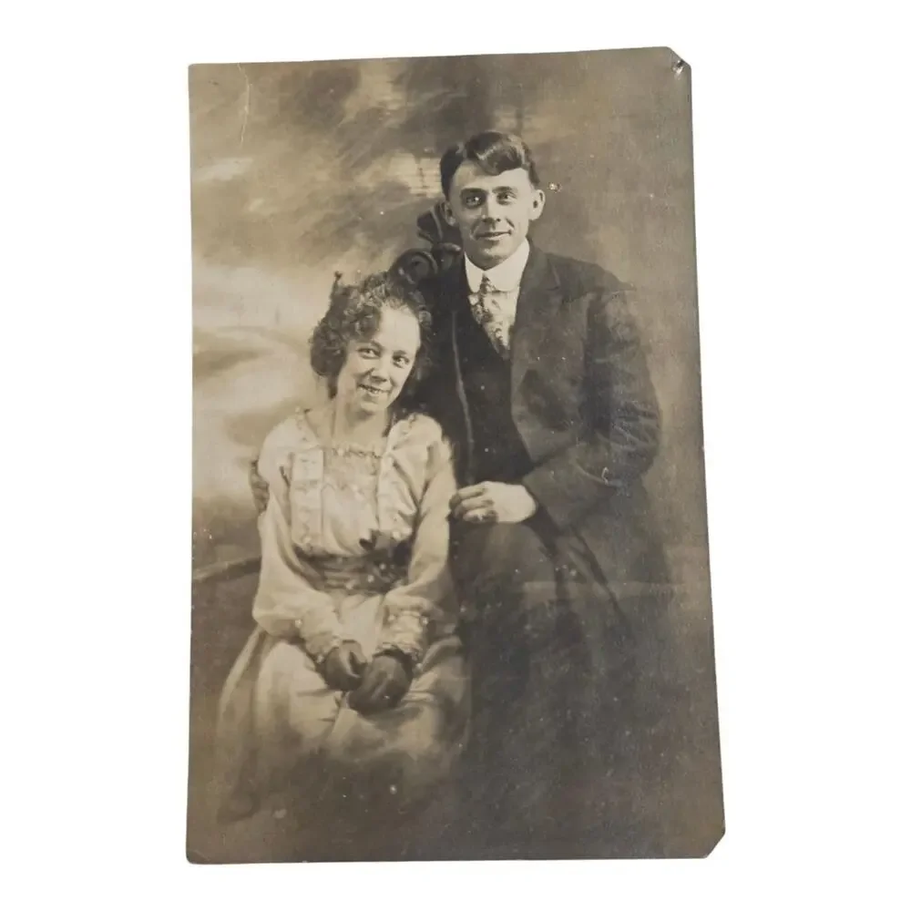 1910s Chicago Photos Christine Gates Husband & Cousin Elizabeth RPPC s
